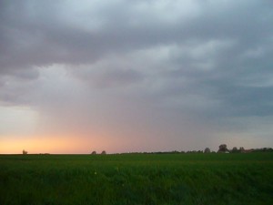 Schauer am Abend des 27. April über Nordwestmecklenburg.