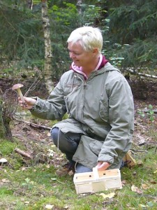 Freude kommt auf, wenn so ein schöner Birkenpilz das Herz der Pilzsucherin höher schlagen läßt. 13.09.2009.