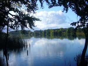 Nach dem sich die Gewitterwolken verzogen hatten, kam die Sonne wieder zum Vorschein und der Lostener See bot einen romantischen Anblick.